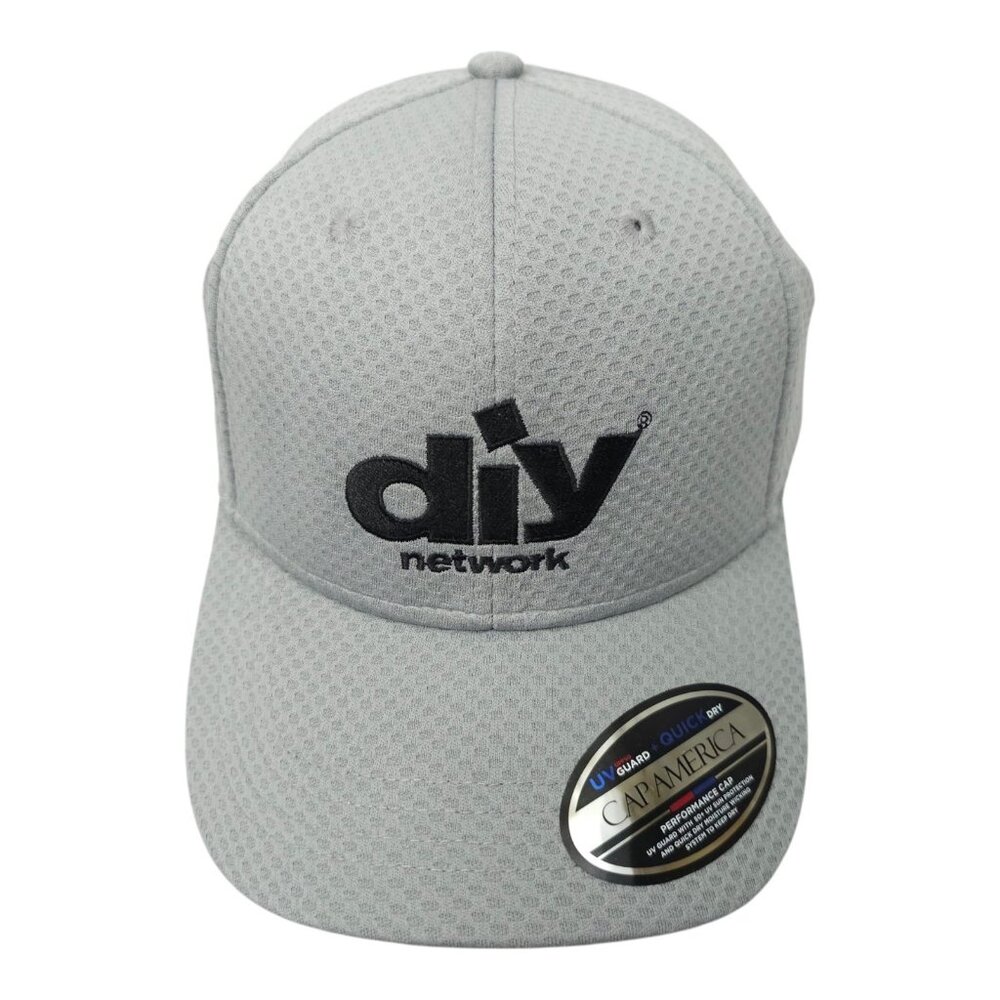 DIY Network Textured Mesh Fitted S/M Cap Trucker Baseball Golf Hat UV Guard NEW